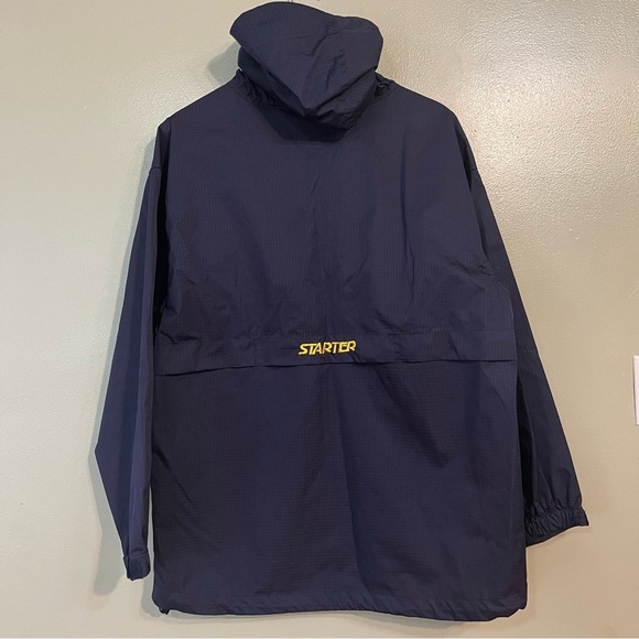 Vintage Starter Men’s 2/4 Zip Windbreaker Hoodie Jacket Blue M NWT - Picture 8 of 13